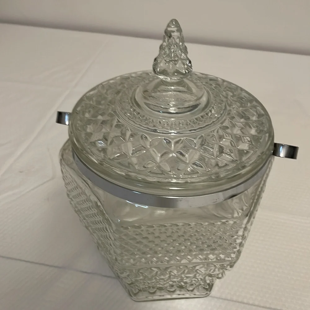 Vintage Anchor Hocking Ice Bucket with Lid